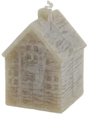 Home Society kaars huisje 5x5x8.5cm bruin 1 stuks