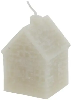 Home Society kaars huisje 5x5x8.5cm greige 1 stuks