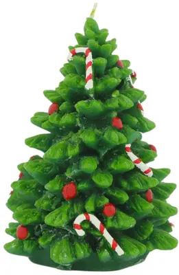 Home Society kaars kerstboom 12x15cm groen 