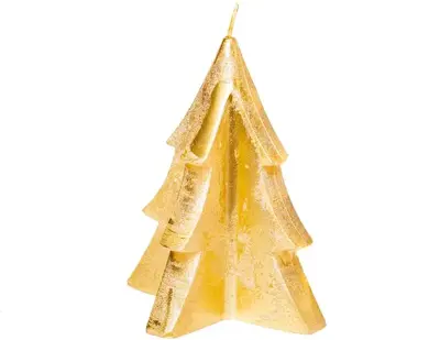 Home Society kaars kerstboom 12x17.5cm goud 1 stuks