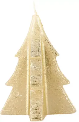 Home Society kaars kerstboom 6.5x8cm goud 1 stuks - afbeelding 2