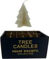Home Society kaars kerstboom 6.5x8cm greige 1 stuks - afbeelding 1