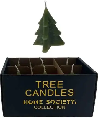 Home Society kaars kerstboom 6.5x8cm groen 1 stuks - afbeelding 1