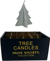 Home Society kaars kerstboom 6.5x8cm zilver 1 stuks - afbeelding 1