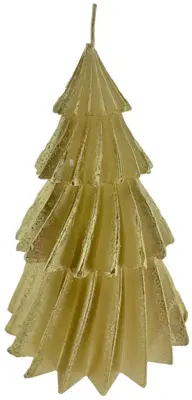 Home Society kaars kerstboom windy 13x17cm goud 1 stuks