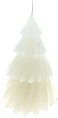 Home Society kaars kerstboom windy 13x17cm wit 1 stuks