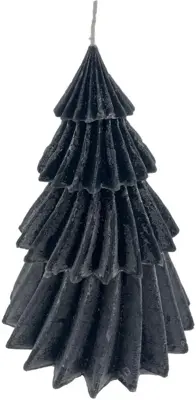 Home Society kaars kerstboom windy 13x17cm zwart 1 stuks