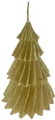 Home Society kaars kerstboom windy 8x11cm goud 1 stuks