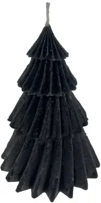 Home Society kaars kerstboom windy 8x11cm zwart 1 stuks