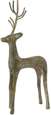 Home Society kerstfiguur metaal deer hana 15x7.5x29cm goud