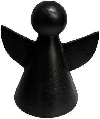 Home Society kerstfiguur metaal gaby engel large 11x10x7cm zwart