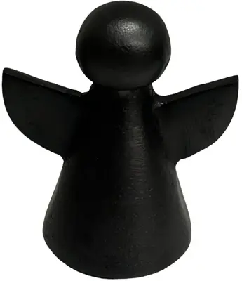 Home Society kerstfiguur metaal gaby engel small 8x7x5cm zwart