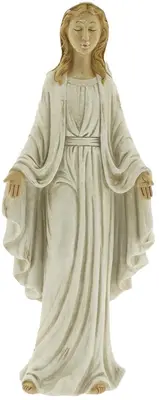 Home Society kerstfiguur polyresin maria 14x9x53cm wit