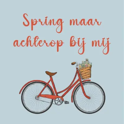 HomeBound tegeltje keramiek spring maar achterop 10.5x10.5cm 