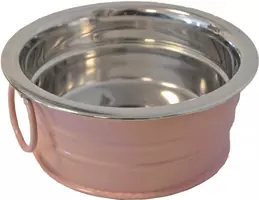 Hondenbak RVS/metaal 'Brocante' roze, 13 cm - afbeelding 2