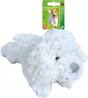 Hondenspeelgoed pluche hond wit, 34 cm zonder geluid. kopen?