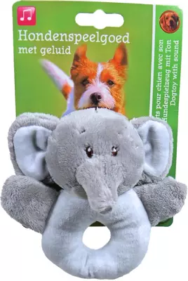 Hondenspeelgoed pluche olifant, 13 cm met geluid.