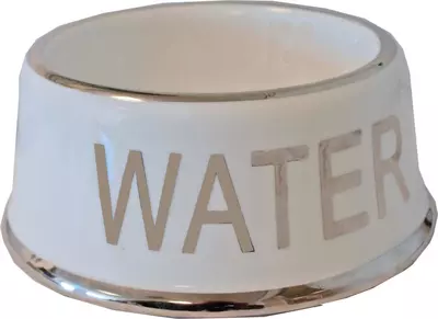 Hondenwaterbak wit/zilver ”WATER”, 18 cm.