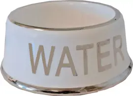 Hondenwaterbak wit/zilver ”WATER”, 18 cm. kopen?