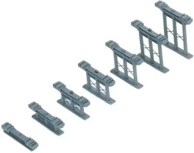 Hornby pijlers hellend voor rails 1:76 grijs 7st