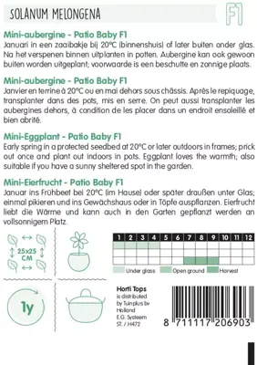 Horti tops zaden aubergine mini ophelia f1 - afbeelding 2