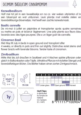 Horti tops zaden basilicum kaneelsmaak - afbeelding 2