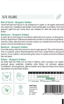 Horti tops zaden Bieten Burpee's Golden - afbeelding 2