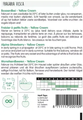 Horti tops zaden bosaardbei - yellow cream - afbeelding 2