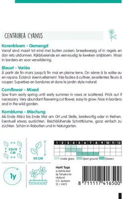 Horti tops zaden centaurea, korenbloem gemengd - afbeelding 2