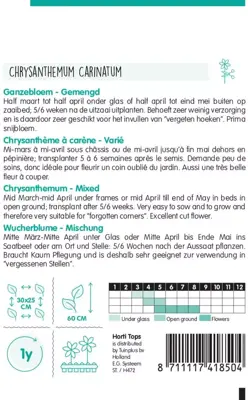 Horti tops zaden chrysanthemum, ganzebloem gemengd - afbeelding 2