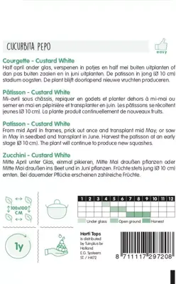 Horti tops zaden Courgette Custard White - afbeelding 2