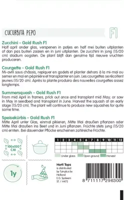 Horti tops zaden courgette gold rush - afbeelding 2