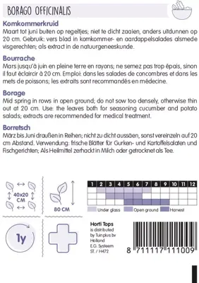 Horti tops zaden komkommerkruid borage - afbeelding 2