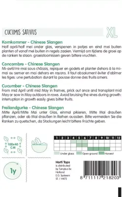 Horti tops zaden komkommers chinese slangen - afbeelding 2