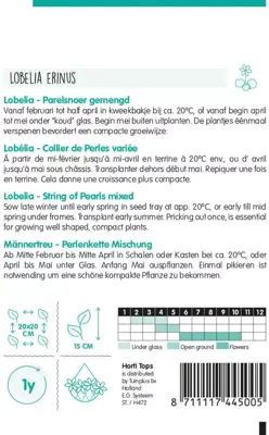 Horti tops zaden lobelia parelsnoer gemengd - afbeelding 2