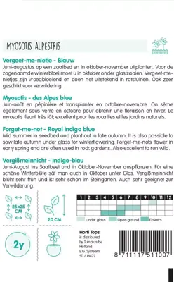 Horti tops zaden myosotis, vergeet-me-nietje blauw - afbeelding 2