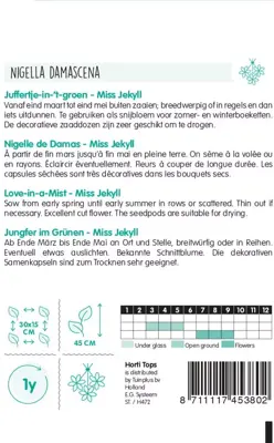 Horti tops zaden nigella, juffertje-in-het-groen miss jekyll blauw - afbeelding 2