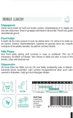 Horti tops zaden papaver, tulppapaver - afbeelding 2