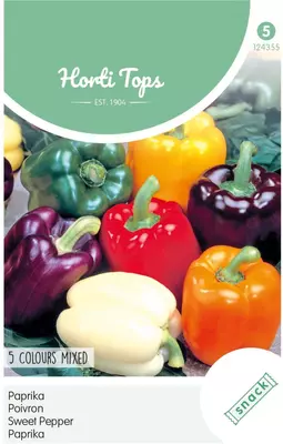 Horti tops zaden Paprika 5 kleuren - afbeelding 1