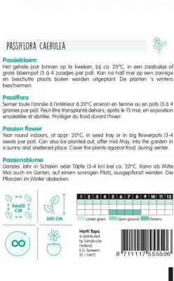 Horti tops zaden passiflora, passiebloem - afbeelding 2