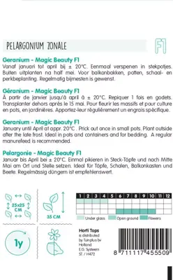 Horti tops zaden pelargonium, geranium magic beauty - afbeelding 2