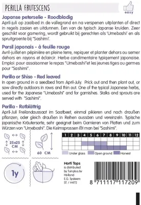 Horti tops zaden perilla, shiso paarsbladig - afbeelding 2