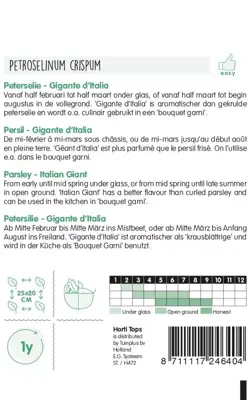 Horti tops zaden peterselie gigante d'italia - afbeelding 2