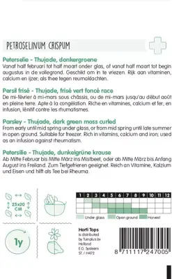 Horti tops zaden peterselie thujade orig. donkergroene - afbeelding 2