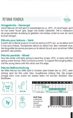 Horti tops zaden petunia, hangpetunia gemengd - afbeelding 2