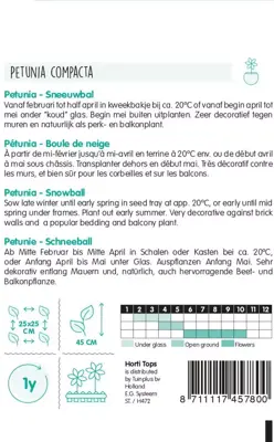 Horti tops zaden petunia sneeuwbal - afbeelding 2