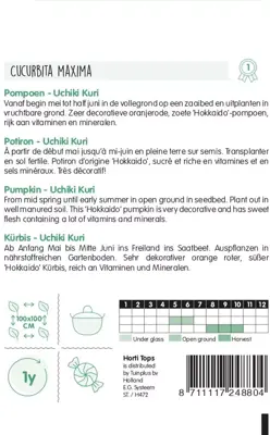 Horti tops zaden pompoenen uchiki kuri - afbeelding 2