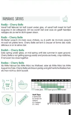 Horti tops zaden radijs cherry belle - afbeelding 2