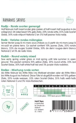 Horti tops zaden radijs ronde gemengd - afbeelding 2