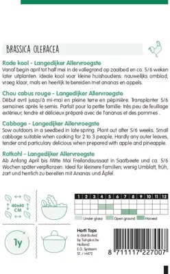 Horti tops zaden rodekool langedijker allervroegste - afbeelding 2